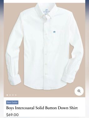 Southern Tide Boy’s Solid White Button-Down Shirt